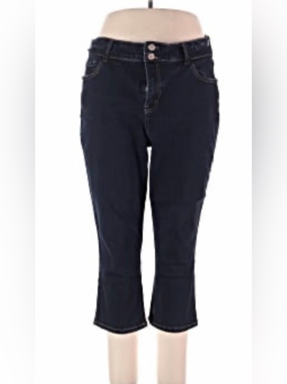 Classic Dark Blue Cropped Women's Jeans